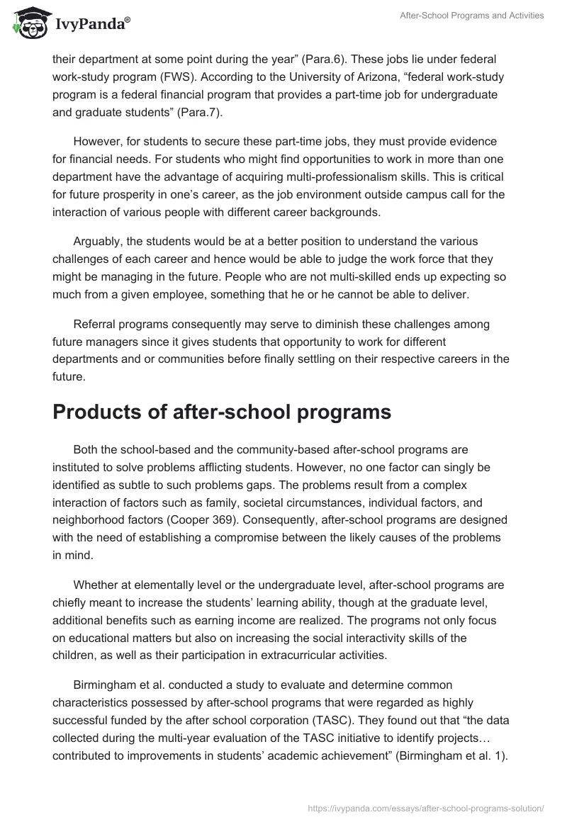 After-School Programs and Activities. Page 3