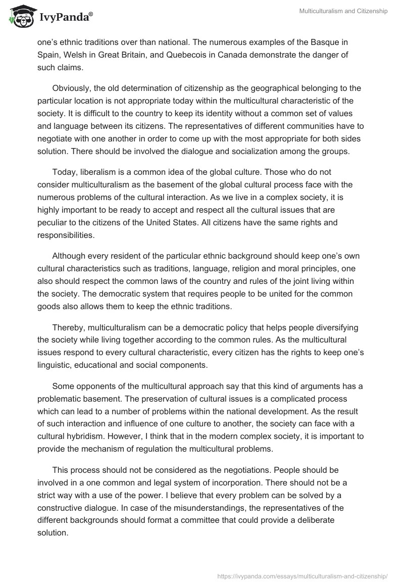Multiculturalism and Citizenship. Page 2