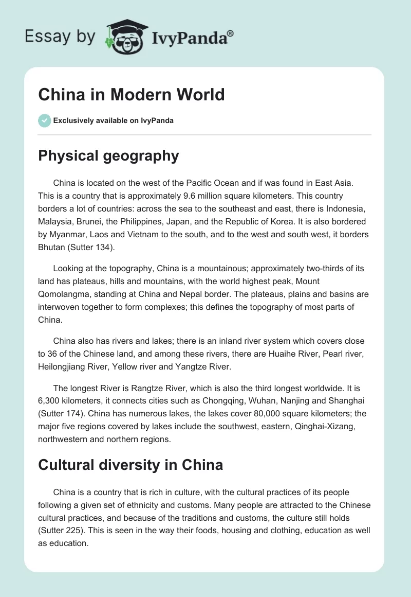 China in Modern World. Page 1