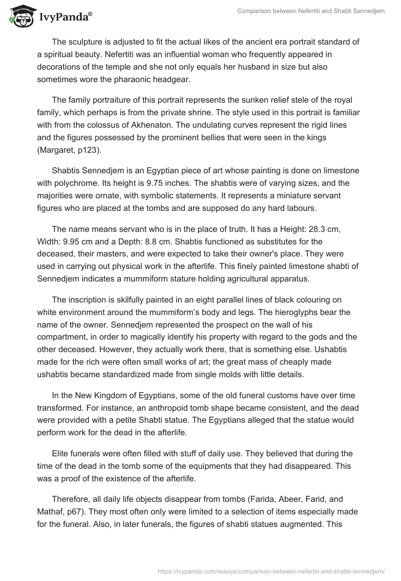 Comparison between Nefertiti and Shabti Sennedjem - 1388 Words | Essay ...