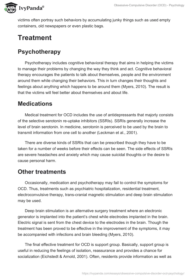 Obsessive-Compulsive Disorder (OCD) - Psychology. Page 2
