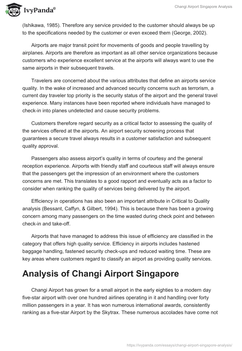 Changi Airport Singapore Analysis. Page 2