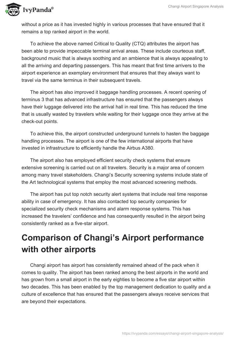 Changi Airport Singapore Analysis. Page 3