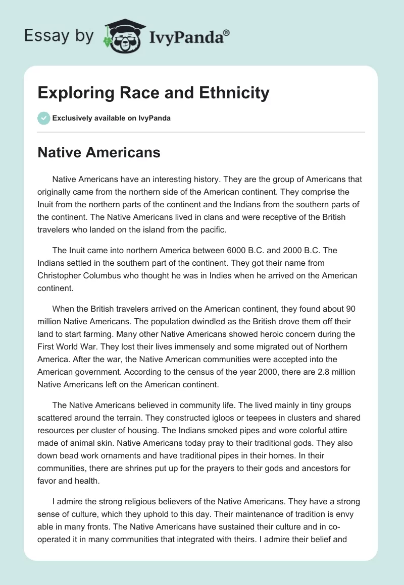 Exploring Race and Ethnicity. Page 1