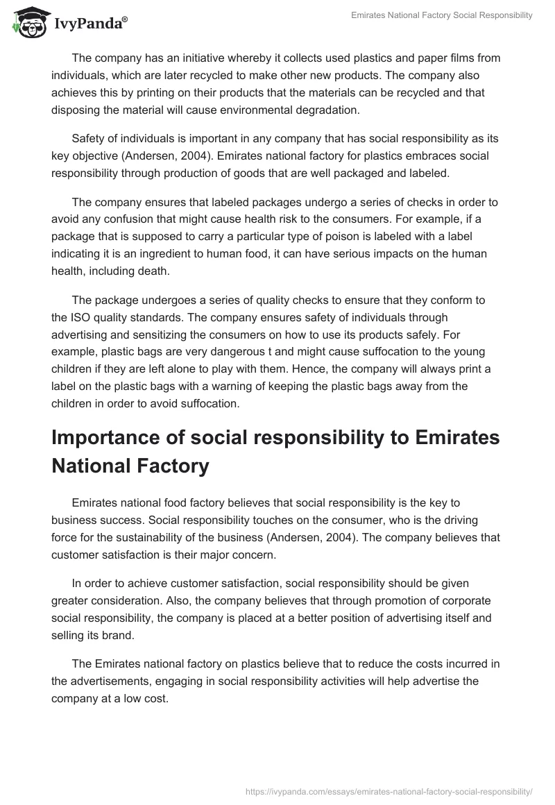 Emirates National Factory Social Responsibility. Page 3