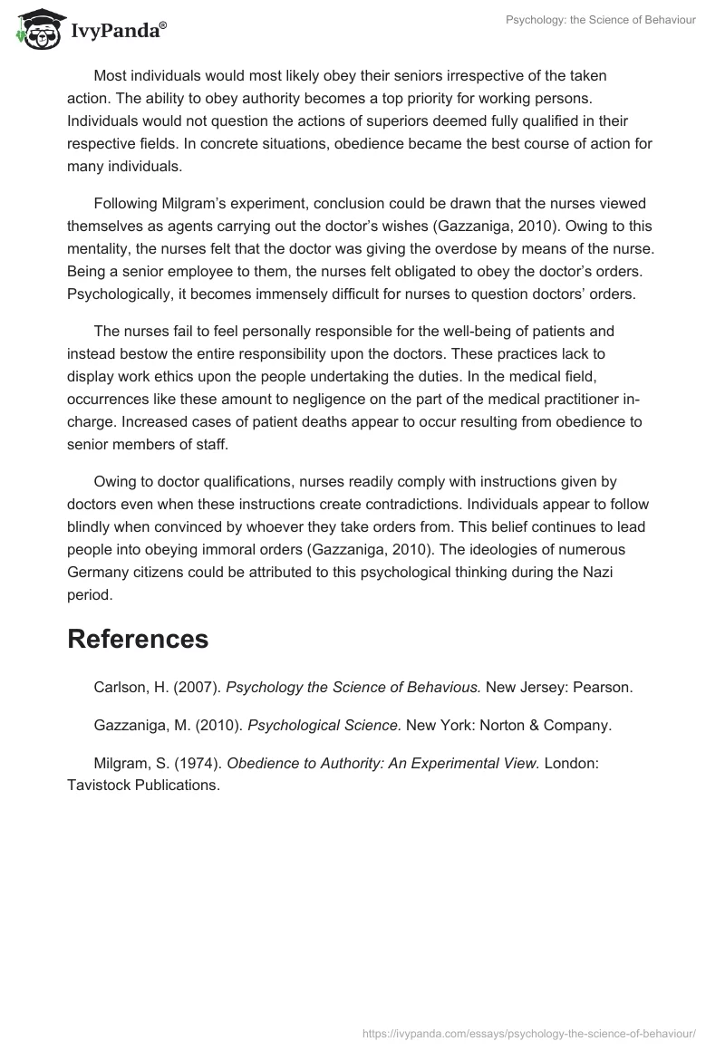 Psychology: the Science of Behaviour. Page 2