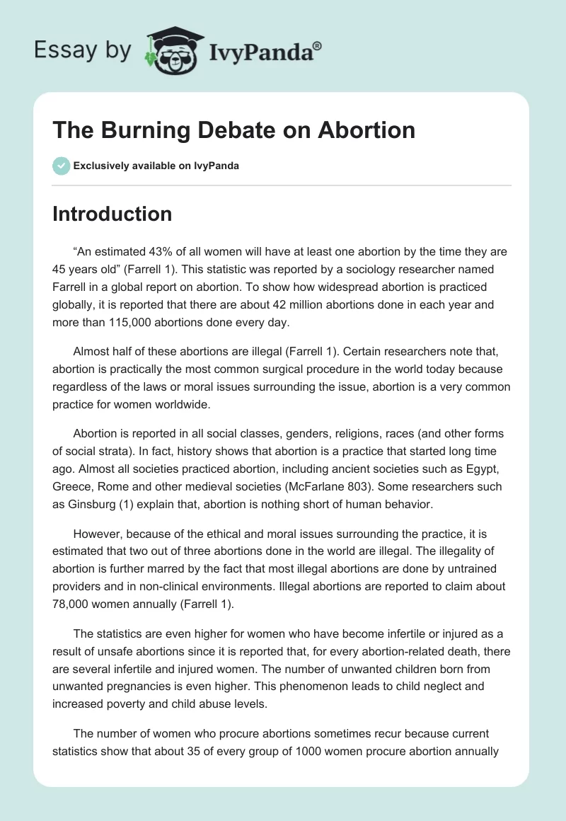 The Burning Debate on Abortion. Page 1