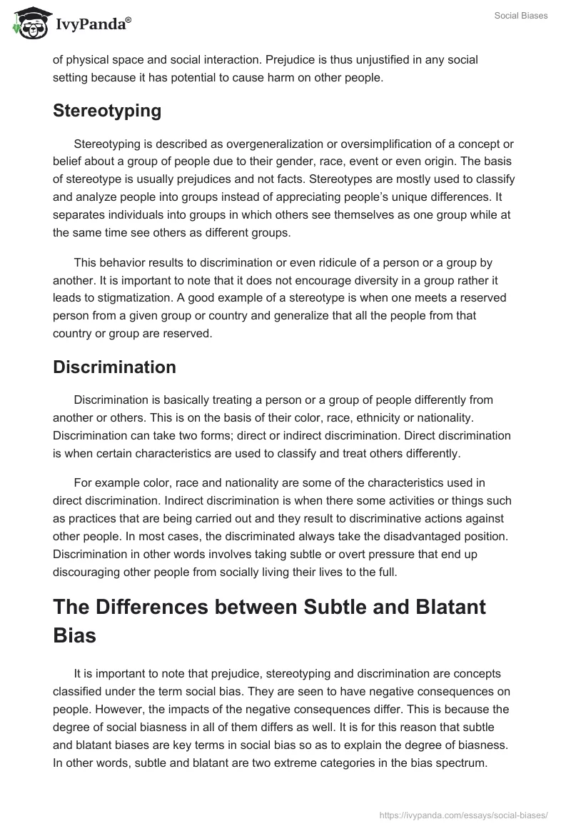 Social Biases. Page 2