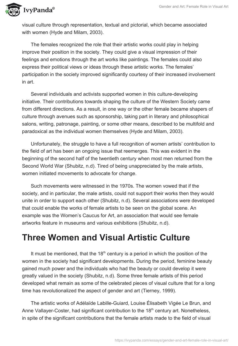 Gender and Art: Female Role in Visual Art. Page 3