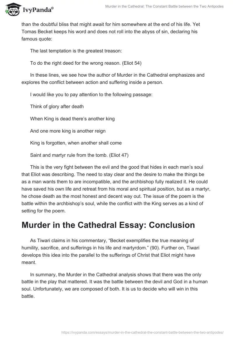 Murder in the Cathedral: The Constant Battle Between the Two Antipodes. Page 3