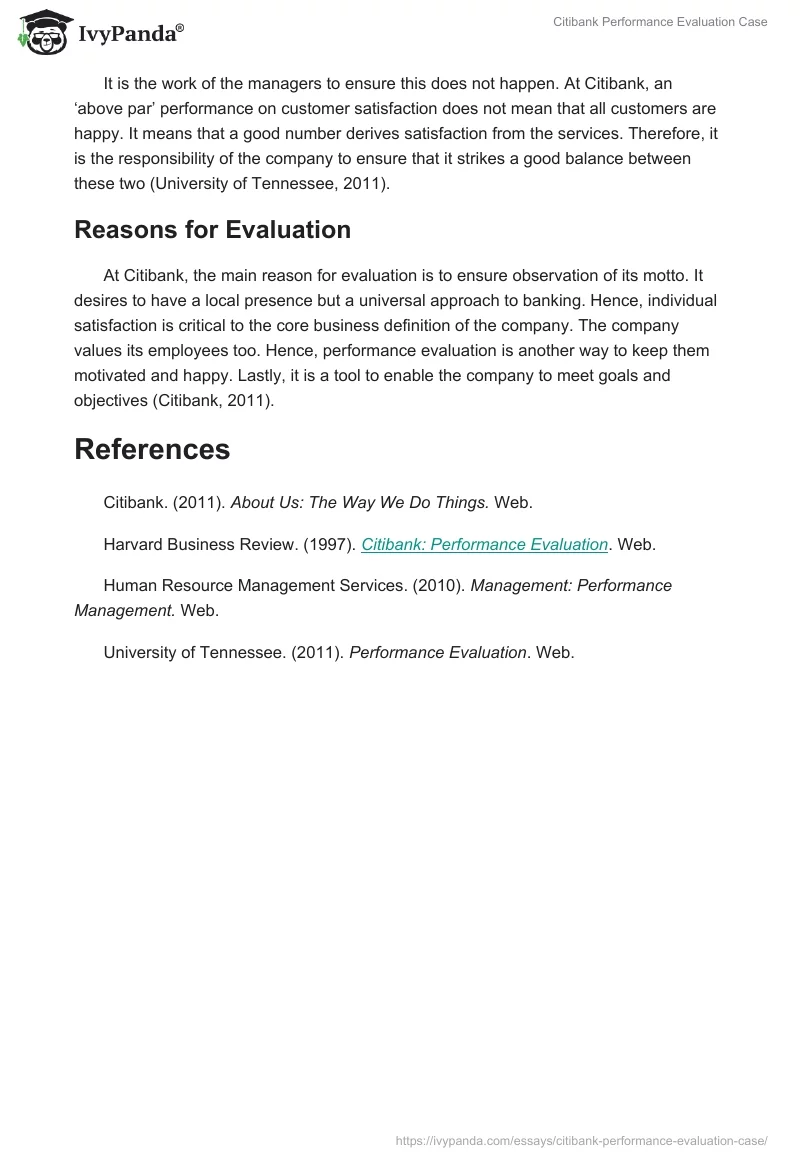 Citibank Performance Evaluation. Page 3