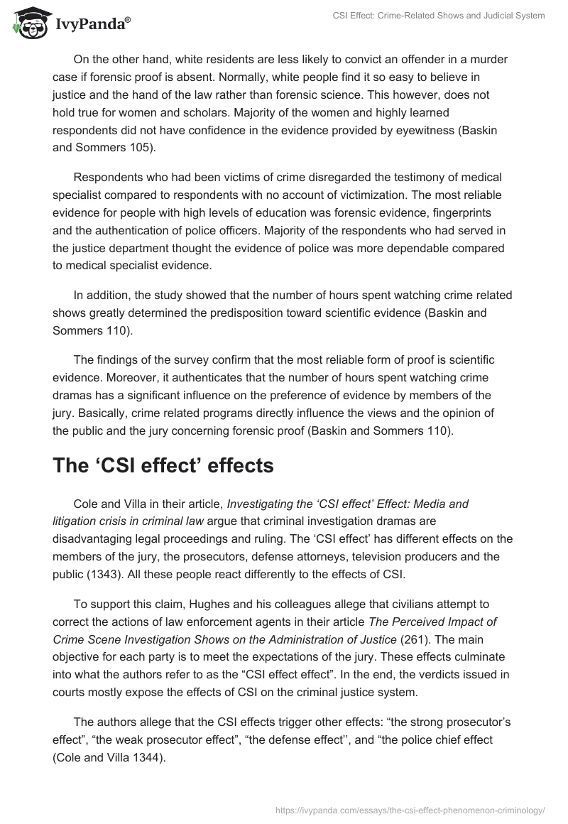 CSI Effect: Crime-Related Shows and Judicial System. Page 4