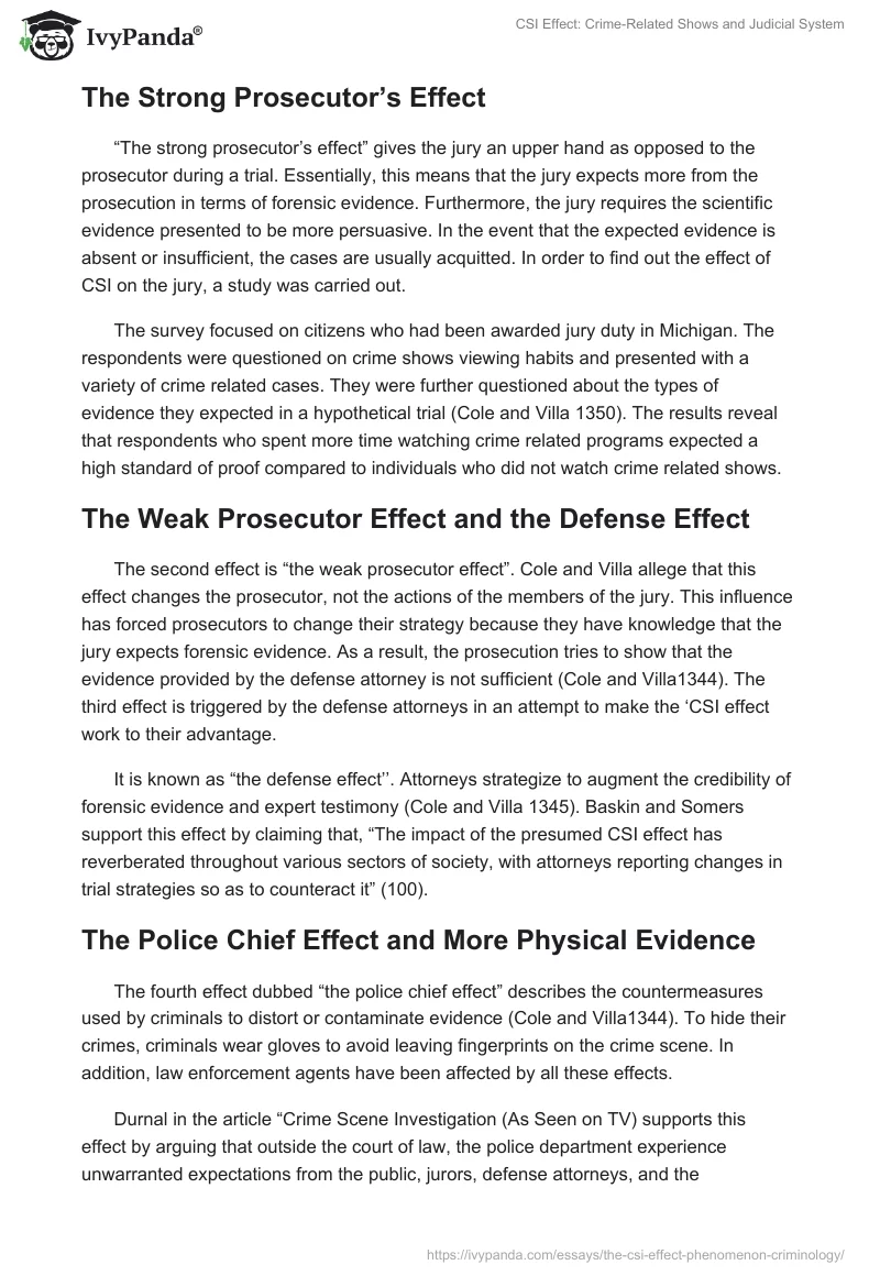 CSI Effect: Crime-Related Shows and Judicial System. Page 5