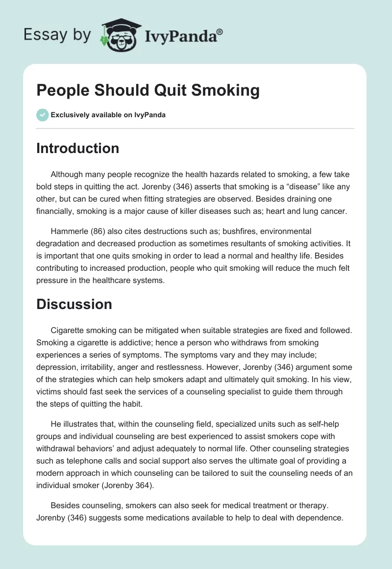 People Should Quit Smoking. Page 1