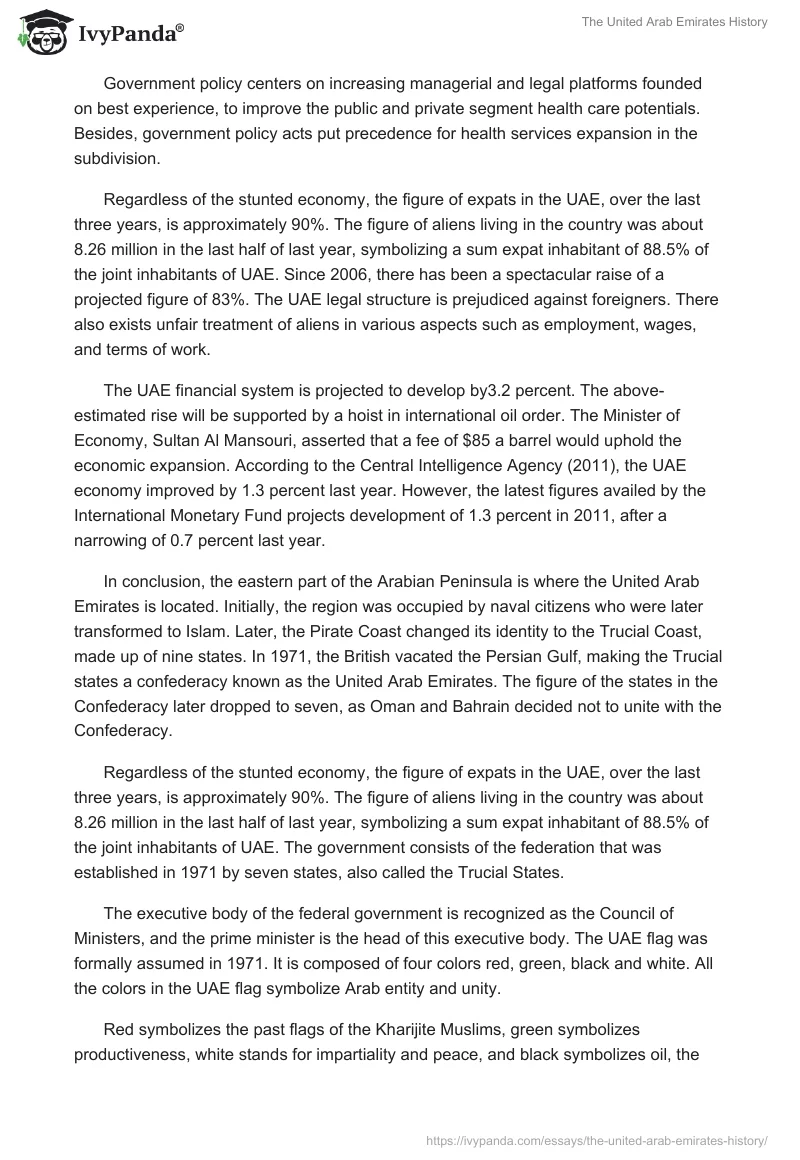 The United Arab Emirates History. Page 4
