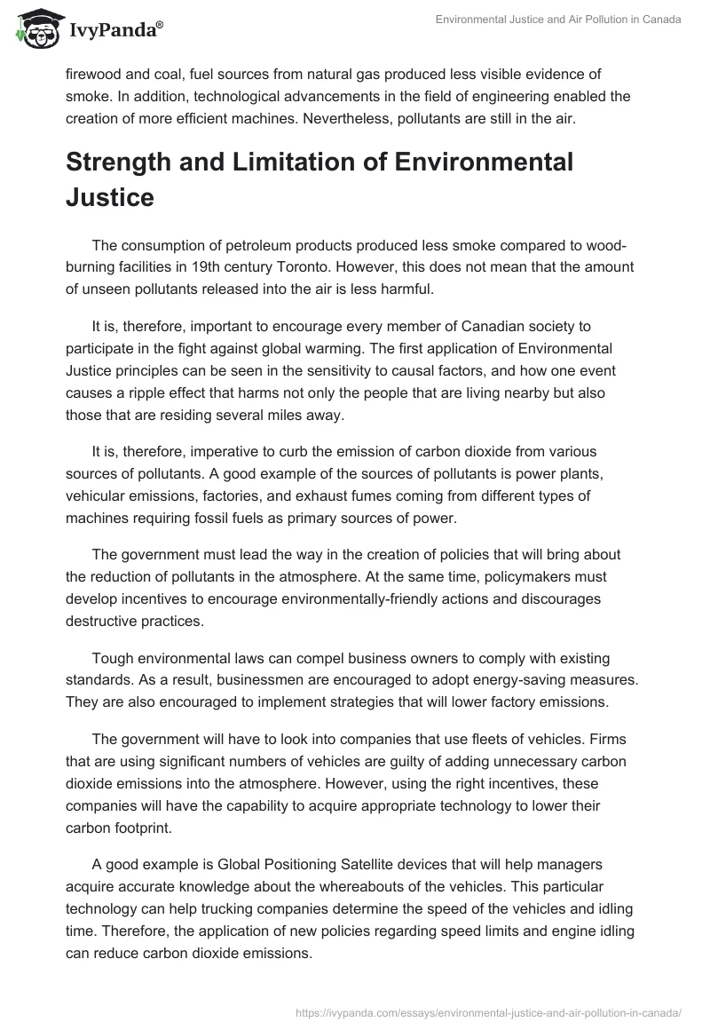 Environmental Justice and Air Pollution in Canada. Page 3
