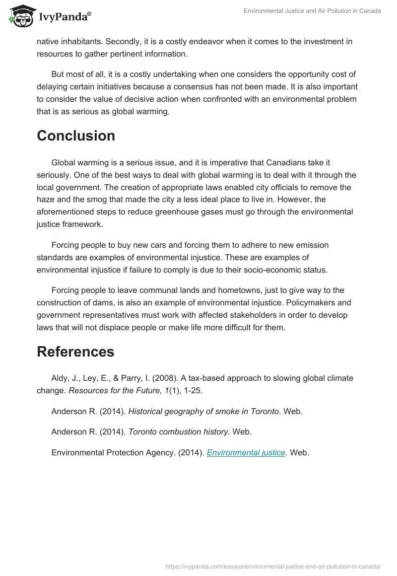 Environmental Justice and Air Pollution in Canada. Page 5