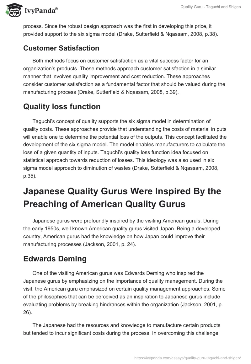 Quality Guru - Taguchi and Shigeo. Page 2