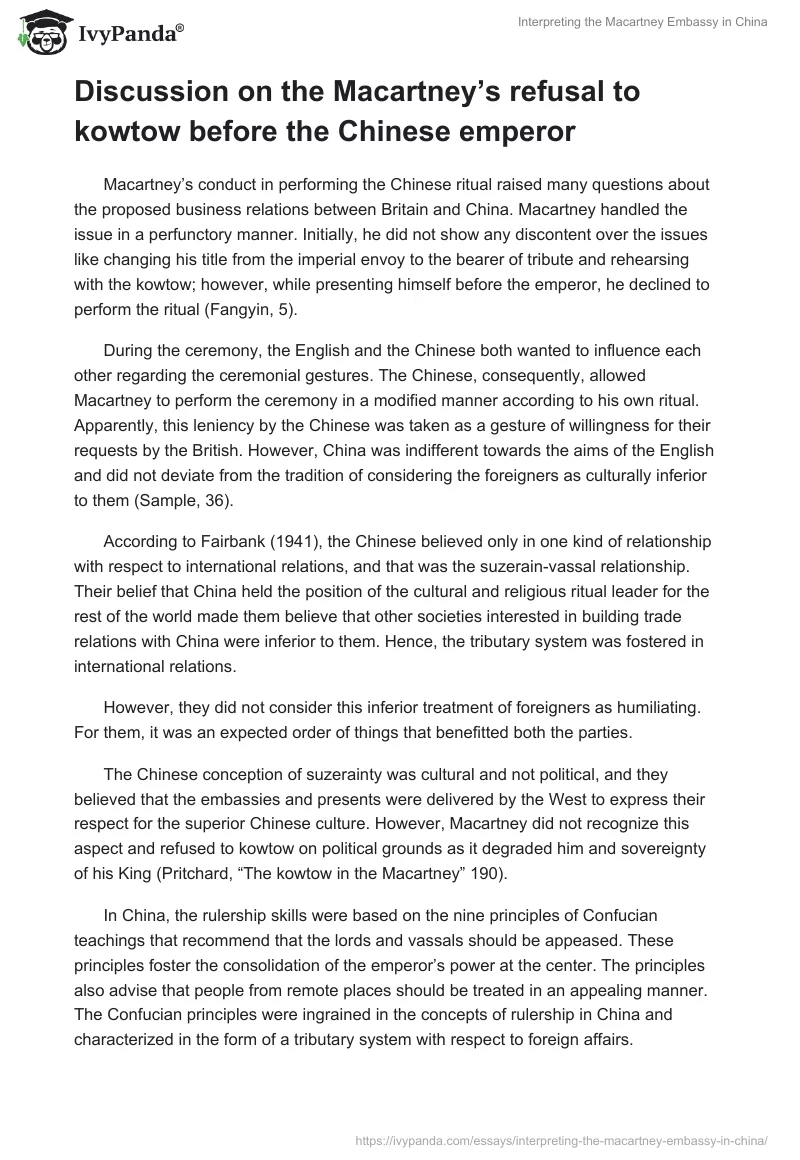 Interpreting the Macartney Embassy in China. Page 3