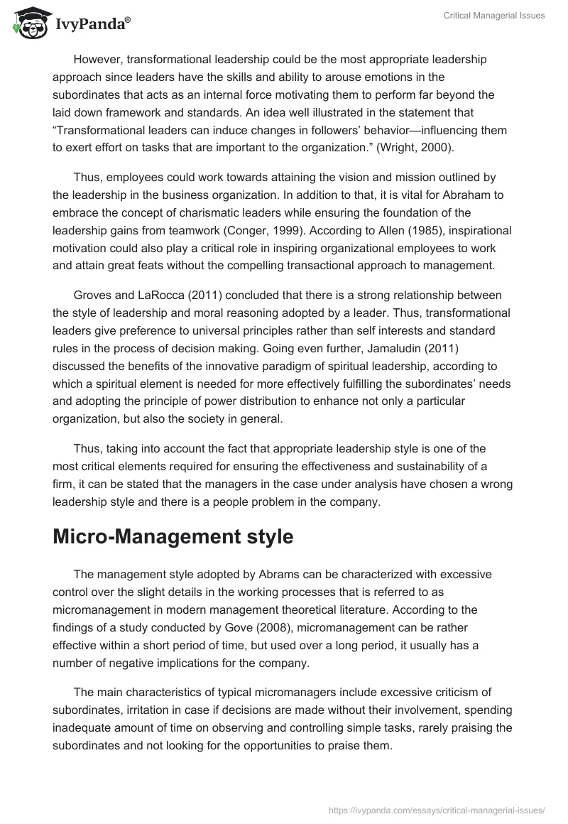 Critical Managerial Issues. Page 2