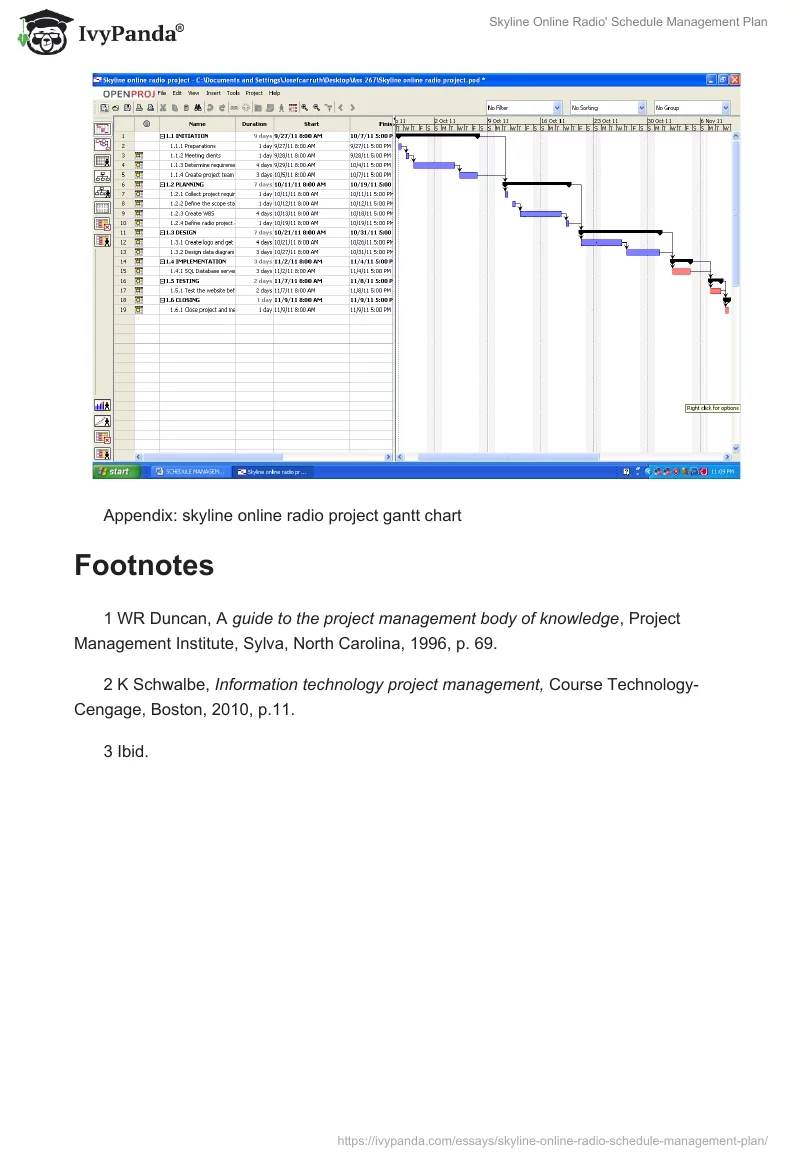 Skyline Online Radio' Schedule Management Plan. Page 4