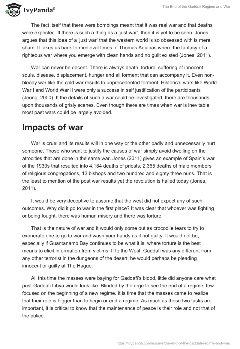 The End of the Gaddafi Regime and War. Page 2