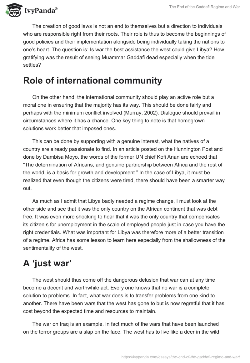The End of the Gaddafi Regime and War. Page 3