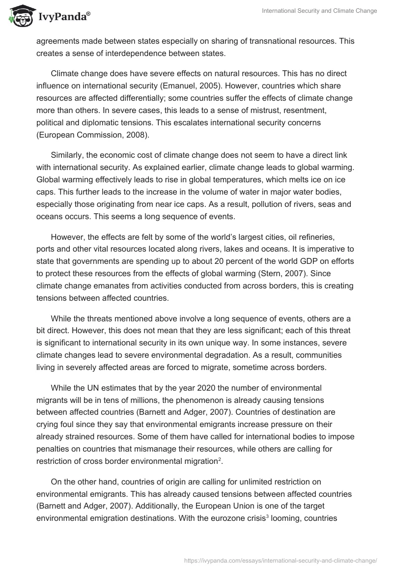 International Security and Climate Change. Page 3