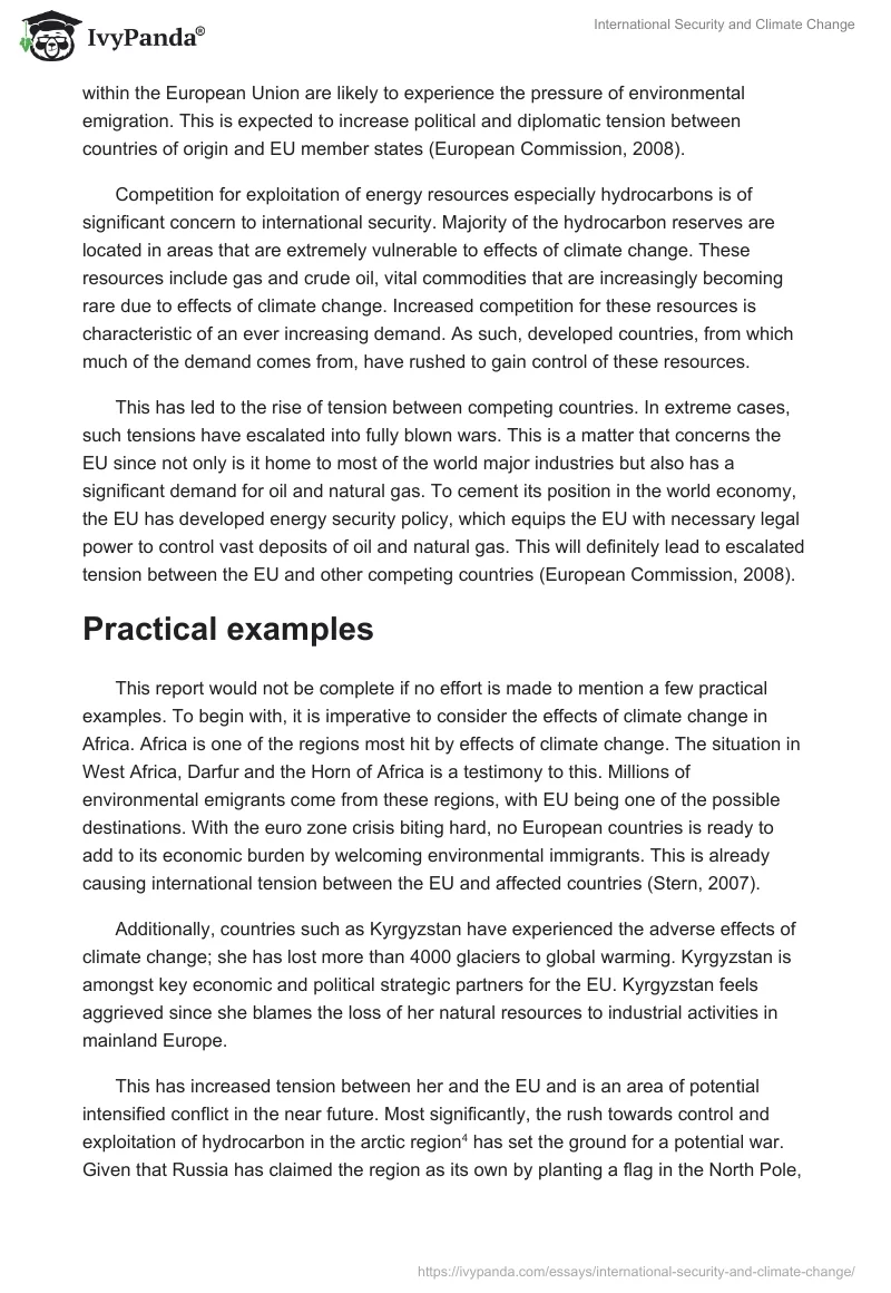 International Security and Climate Change. Page 4