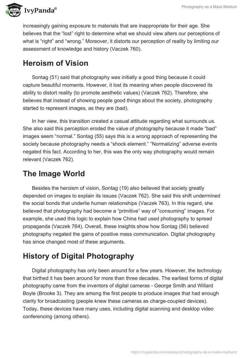 Photography as a Mass Medium. Page 2