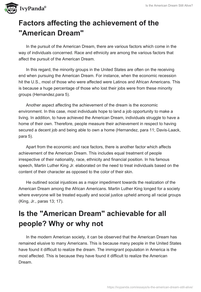 Is the American Dream Still Alive?. Page 2