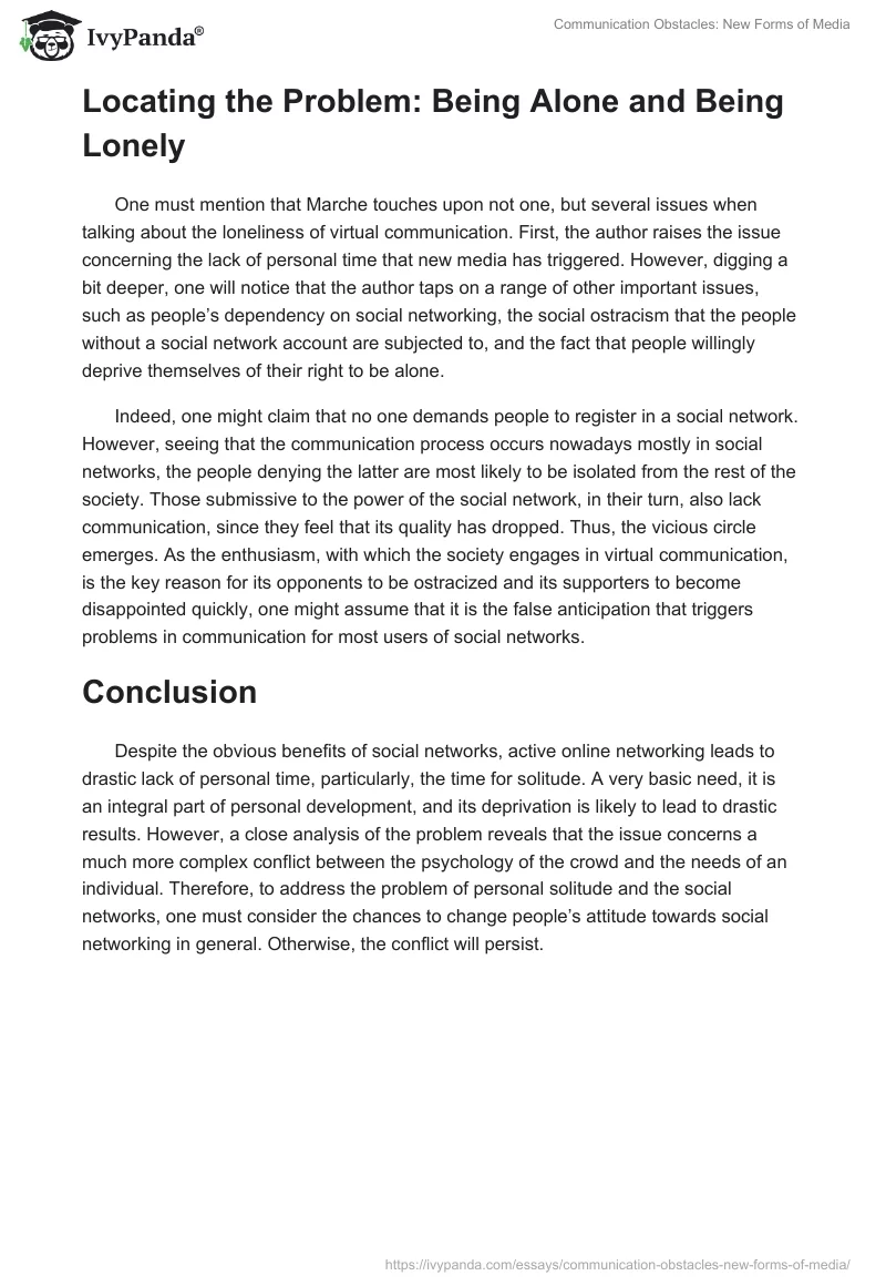 Communication Obstacles: New Forms of Media. Page 2
