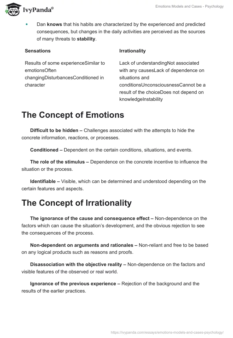 Emotions Models and Cases - Psychology. Page 3