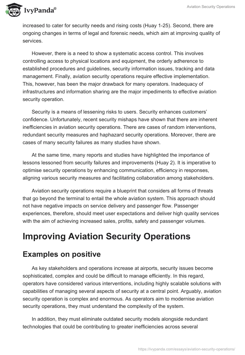 Aviation Security Operations. Page 2