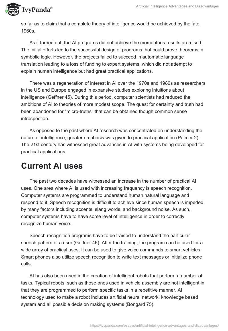 Artificial Intelligence Advantages and Disadvantages. Page 2