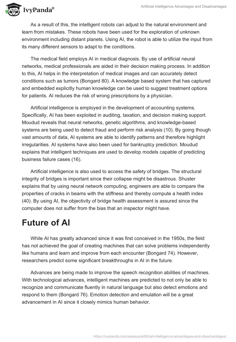 Artificial Intelligence Advantages and Disadvantages. Page 3