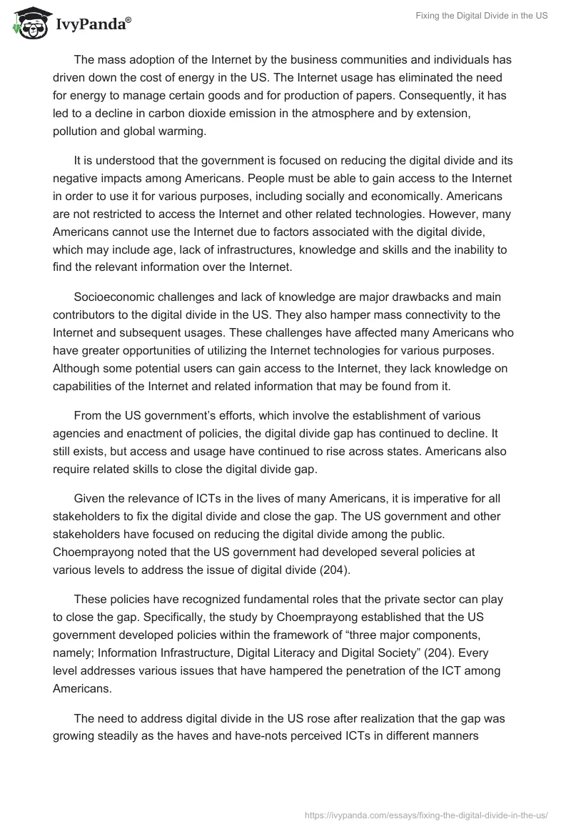 Fixing the Digital Divide in the US. Page 4