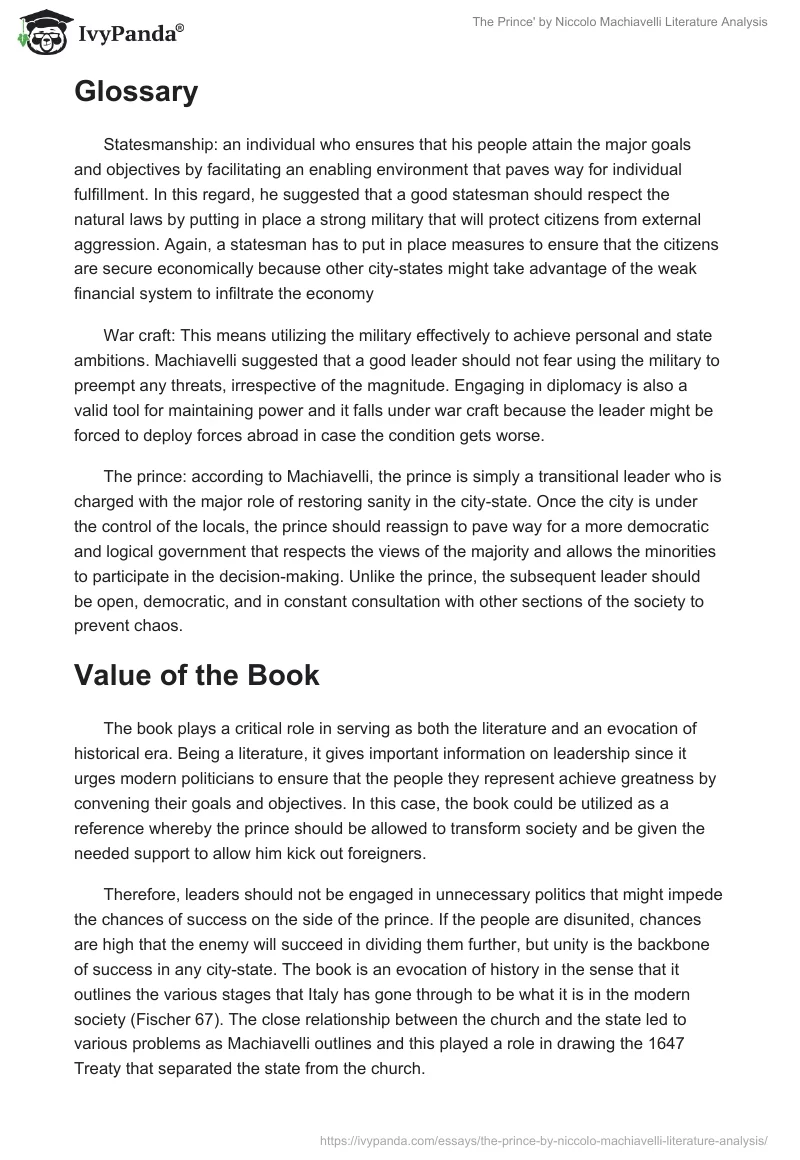 The Prince' by Niccolo Machiavelli Literature Analysis. Page 4