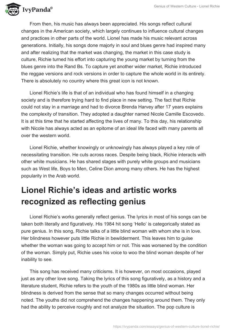 Genius of Western Culture - Lionel Richie. Page 3