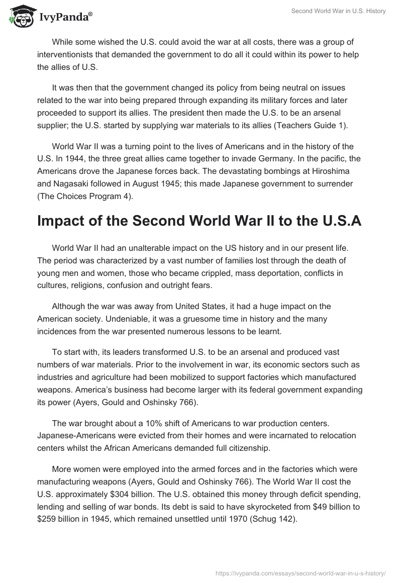 Second World War in U.S. History. Page 2