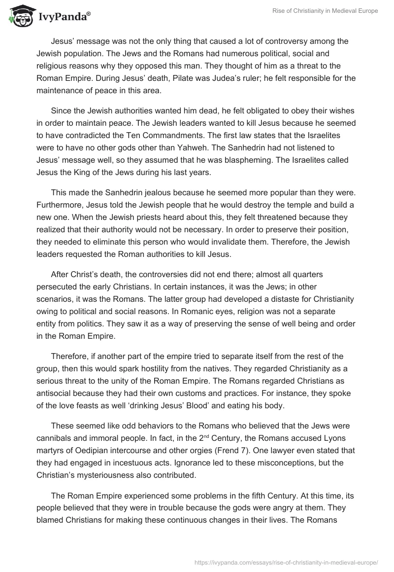 Rise of Christianity in Medieval Europe. Page 2