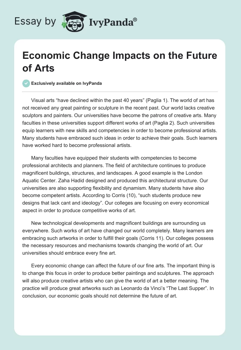 The Evolution of Visual Arts and University Influence. Page 1