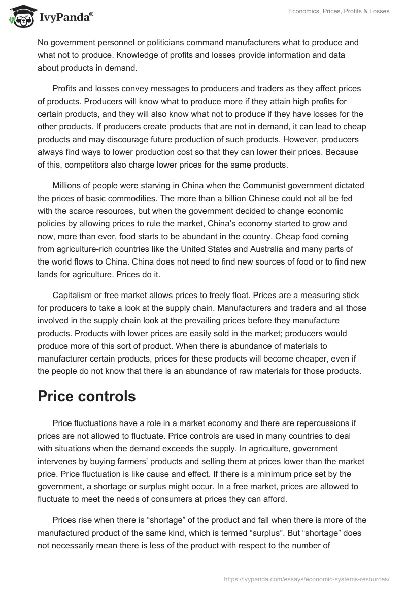 Economics, Prices, Profits & Losses. Page 3