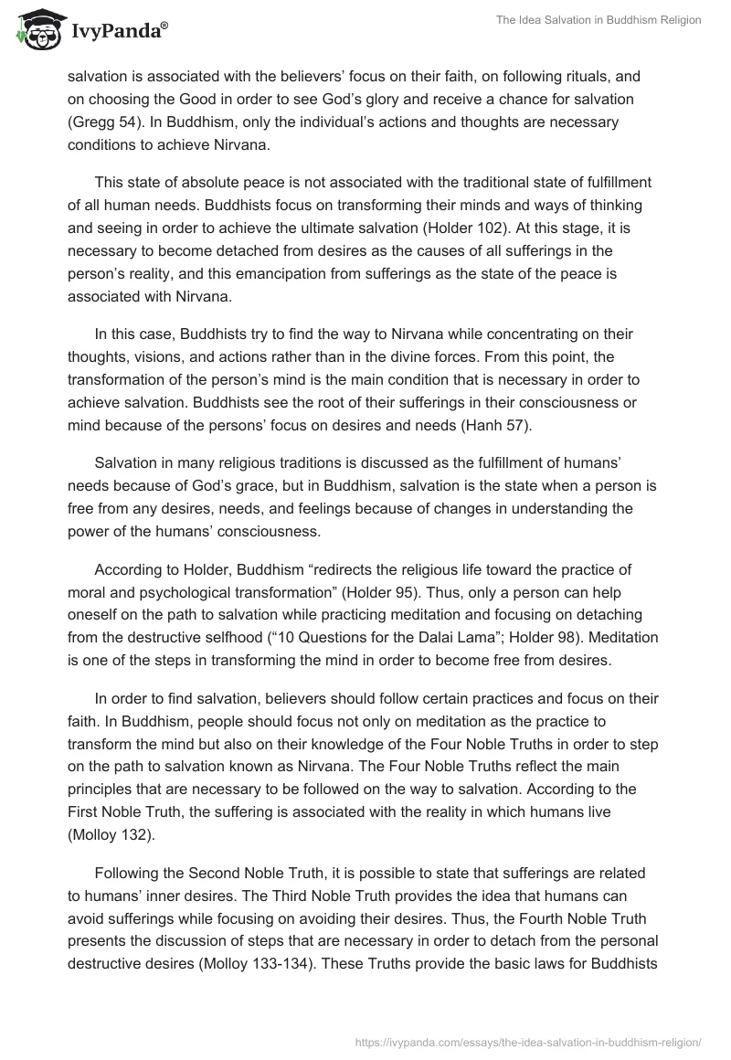 The Idea Salvation in Buddhism Religion. Page 2