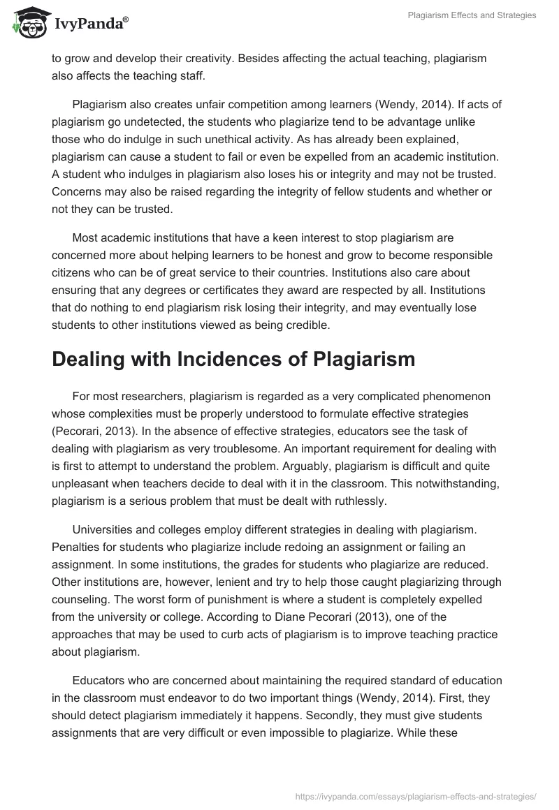Plagiarism Effects and Strategies. Page 3