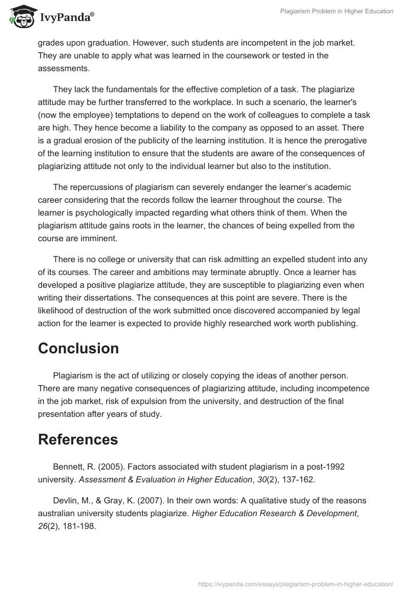 Plagiarism Problem in Higher Education. Page 5