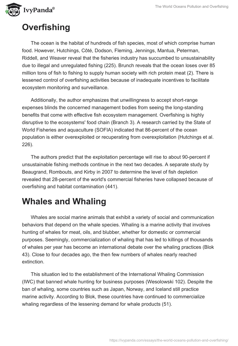 The World Oceans Pollution and Overfishing. Page 3