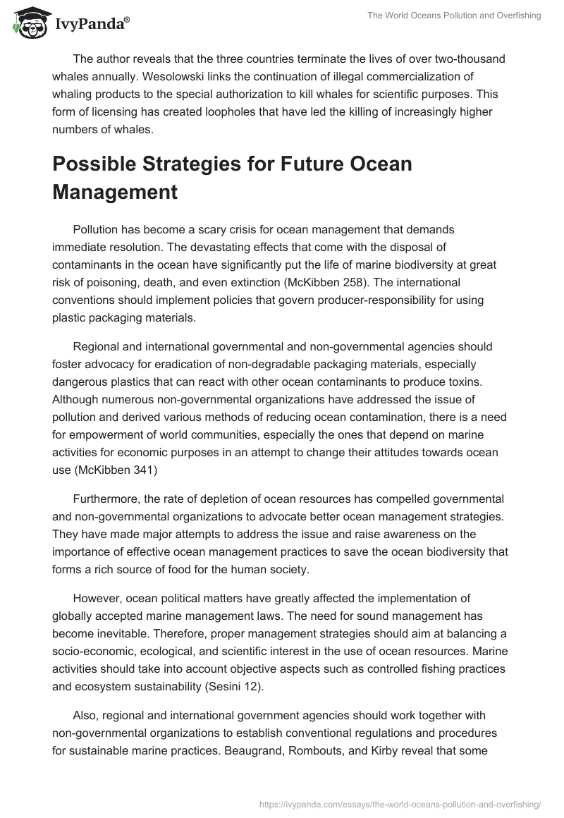 The World Oceans Pollution and Overfishing. Page 4