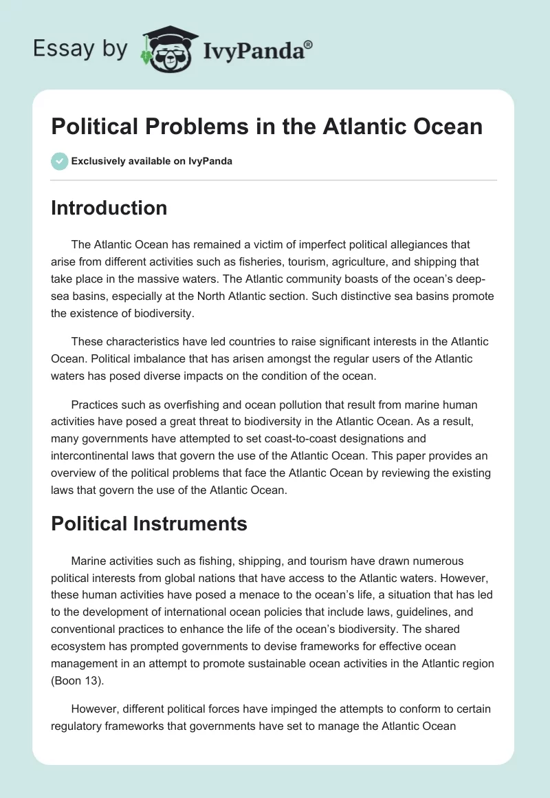 Political Problems in the Atlantic Ocean. Page 1