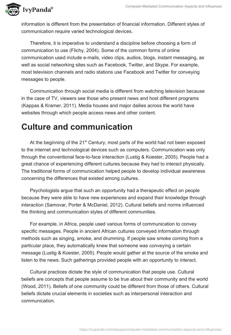 Computer-Mediated Communication Aspects and Influences. Page 5